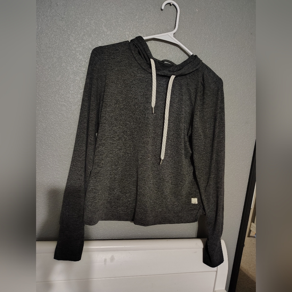 Vuori Gray Crop Relaxed Hoodie